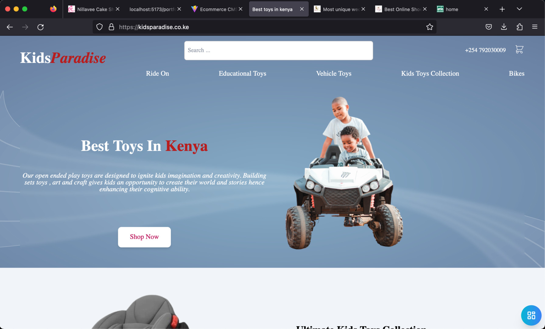 Lead the toy and kids accessories business with a performant ecommerce website by Chantosweb developers